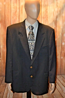 Blazer Valentino Uomo Hombres Lana Negro Hecho en Italia 2 Frontales Metal Botón Talla 46R Foto 1 de 4