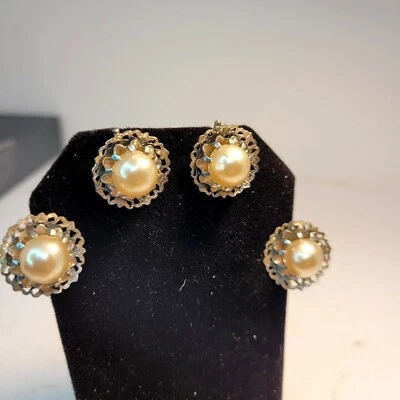 Vintage 4 Pearl Slide Replacement Blouse Buttons Victorian Look Classy Finish - Image 1 of 4