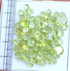 Natural Peridot Round Cut Loose Gemstone Lot 5 MM 30.20 CT - Picture 1 of 4