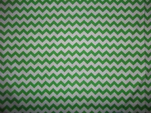 Handgefertigtes Baumwollbettlaken/grün weiß Chevron - Bild 1 von 2