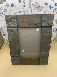 6.5 X8.5 Faux Stone Resin Picture Frame Holds 4 X6 Picture Rectangle Heavy - Picture 1 of 12