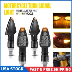 4X Mini Motocicleta LED Señales de Giro Luz Intermitente Indicador Lámpara Ámbar Universal - Imagen 1 de 11