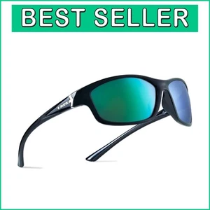 Unisex Eco-Friendly Polarized Sunglasses with Green Mirror Tint - Long Lasting - Picture 1 of 8
