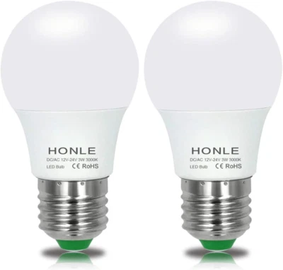 Bombillas LED E26 3W 12V Baja Tensión Blanco Cálido 3000K E27 Edison Base Estándar Foto 1 de 4