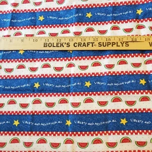 Daisy Kingdom Fabric "Liberty And Melon For All" 1 yard Stars and Melons Patriot - Picture 1 of 5