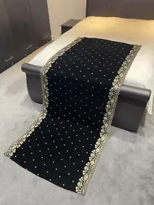 Black Embroidered Velvet Shawl | Bridal Shawl | Wedding Shawl | Wedding Gift - Picture 1 of 8