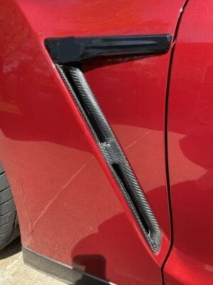 Carbon Fiber Side Fender Scoops Vents for 2008-2016 Nissan GT-R GTR R35 2012 - Image 1 of 4