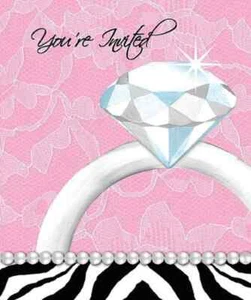 Sassy & Sweet Pink Zebra Wedding Bachelorette Party Invitations w/Envelopes - Picture 1 of 1