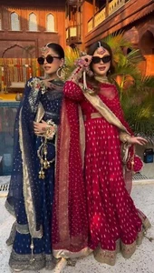 salwar kameez anarkali indian pakistani gown wedding party designer - Picture 1 of 10