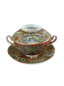 TEA CEREMONY SET. HAND PORCELAIN. CANTON STYLE. CHINA. XIX CENTURY. - Picture 1 of 1