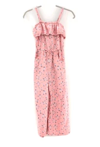 FreeStyle Revolution Pastel Pink Floral Romper Jumpsuit One Piece Girls Size 7 - Picture 1 of 8
