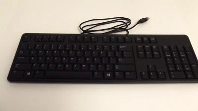 Dell Genuine 0DJ454 04G481 KB212-B Full Size USB Wired Keyboard USA Black 70-5 - Image 1 of 2