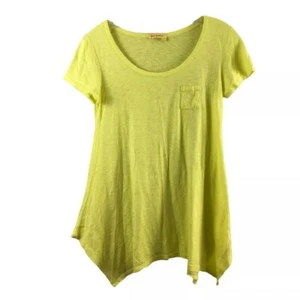 Fresh Produce Size XS Yellow Scoop Neck Asymmetrical Knit Top Tee Lagenlook - Picture 1 of 7