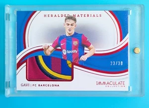 2023-24 Panini Immaculate Barcelona Gavi  Heralded Logo Patch 23/30 - Picture 1 of 2