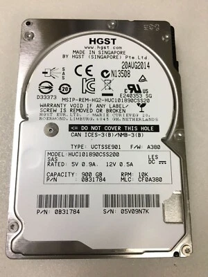 Tested Ultrastar 900GB 10K SAS 2.5 12Gb/s Server Hard Drive HUC101890CSS200 - Image 1 of 4