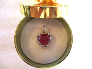 ALWAND VAHAN 10K YELLOW & WHITE GOLD DIAMOND & HEART GEMSTONE PENDANT - Picture 1 of 19