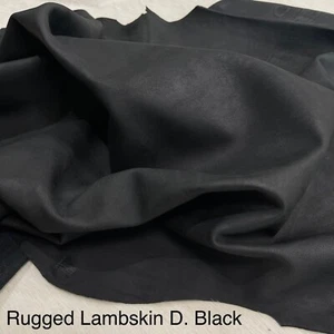 Economy Lambskin Black Rugged Nappa Leather Hide 3 oz 6-7 SF. - Picture 1 of 8