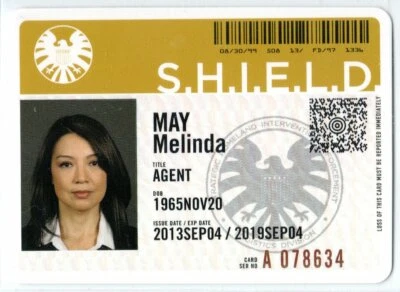 MARVEL AGENTS OF SHIELD SEASON 1 BD006 ID BADGE INSERT MING-NA WEN MELINDA MAY - Image 1 of 2