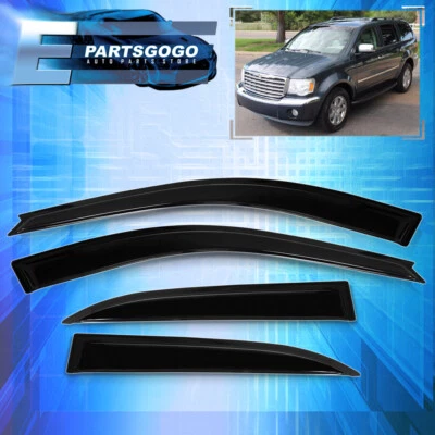 For 04-09 Dodge Durango 07-09 Aspen 4DR Tape On Sun Rain Window Visor Deflector Foto 1 de 4