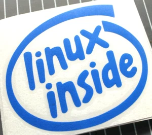 Pegatina de vinilo interior Linux (azul) (100 mm) - INTEL AMD CPU GPU PC MOD - Imagen 1 de 1