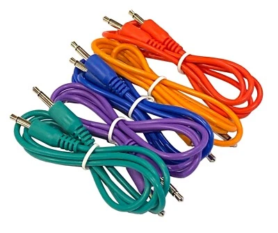 KURRENT ELECTRIC (5) Color Pack of 3.5mm MONO TS Cables for Eurorack Modular Synth Synthesizers