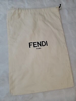 BOLSA CUBIERTA ANTIPOLVO TELA MARFIL FENDI ROMA 12"X17" USADA EN EXCELENTE ESTADO #01 Foto 1 de 4