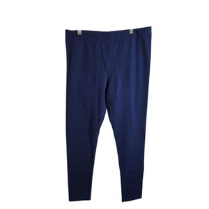 Lands End Leggings Kids XL Deep Sea Navy Blue Stretch Cotton Spandex Pants - Picture 1 of 10