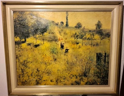 KUNST,- ÖLDRUCK AUF LEINWAND RENOIR KLEINER WEG DURCH HOHES GRAS - Bild 1 von 4