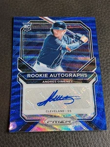 2021 Panini Prizm Rookie Auto Blue Wave Prizm /50 Andres Gimenez #RA-AG Auto RC - Picture 1 of 2
