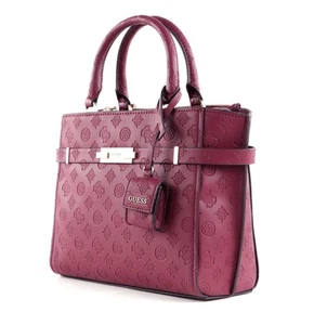 Guess Plum Bea society satchel crossbody bag - Picture 1 of 5