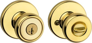 Kwikset 94002-868 Tylo Messing poliert Eingangstürknopf Smartkey Sicherheit  - Bild 1 von 5