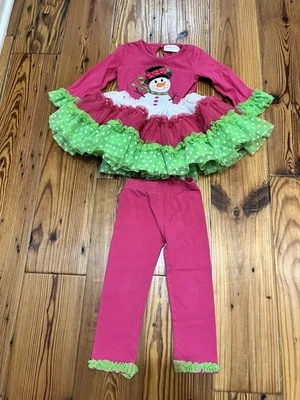 Эмили Роуз снеговик балетная рубашка/платье с леггинсами, размер 2T девочек - Рождество - Изображение 1 из 4