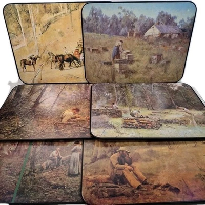 6 Jason Placemats 1800's Australia Outback Frontier Cork Backed Large placemats  - Image 1 of 4