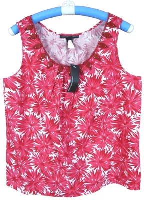 TB07635 NWT JOSEPHINE CHAUS Women's Cotton Tank Top Sleeveless Beaded Floral L - Image 1 of 4