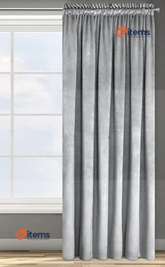 Eurofirany Design91 ROSA Soft Plain Opaque Velvet Curtain W53 x L118 Silver - Picture 1 of 6