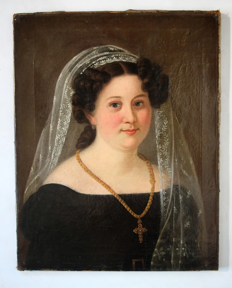 Biedermeier Porträt einer jungen Dame um 1830/40 - Bild 1 von 4