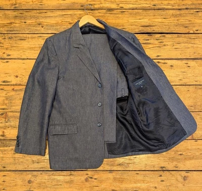 French Connection 2 Piece Linen Suit 44R X 38R Blue Marl Made In Italy! - Image 1 of 4