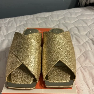 KATY PERRY The Checked In Slide Sandal - Champagne Size 7.5 MSRP $98 - Image 1 of 4