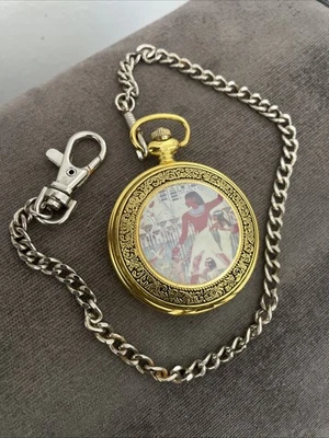 Современные кварцевые карманные часы египетская сцена на винтажной цепочке - полный охотничий стиль - Изображение 1 из 4