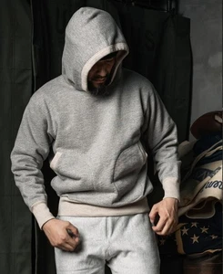 Sudadera con Capucha Bronson 1930 Lock Retro Hombres Sudadera Atlética Gris Jaspeado Top - Imagen 1 de 12