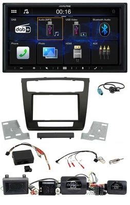 Alpine Bluetooth 2DIN Lenkrad DAB USB Autoradio für BMW 1er Aktiv PDC aut. Klima - Bild 1 von 4
