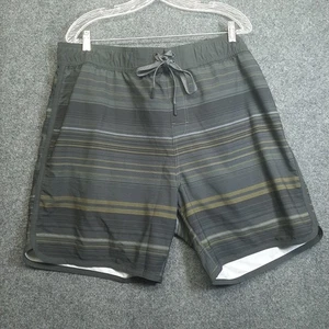 Pantalones Cortos PrAna Cordón Natación Fitness Gimnasio Para Hombre Talla XXL Yoga Gris Azul Rayas - Imagen 1 de 19