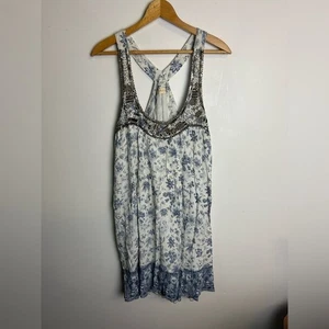 Altar’d State Neckholder blau-weiß fließend Gr. M Boho Chic Old Money - Bild 1 von 12