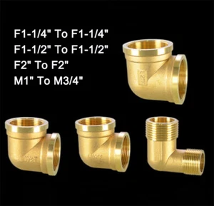 Raccordi per tubi a gomito a L in ottone 1/2"~2" BSP femmina maschio connettore riduttore filettato - Foto 1 di 14