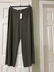 MEDIUM NEU MIT ETIKETT EILEEN FISHER OREGANO VISKOSE TRIKOT BREITE BEINHOSE MIT TASCHEN - Bild 1 von 13