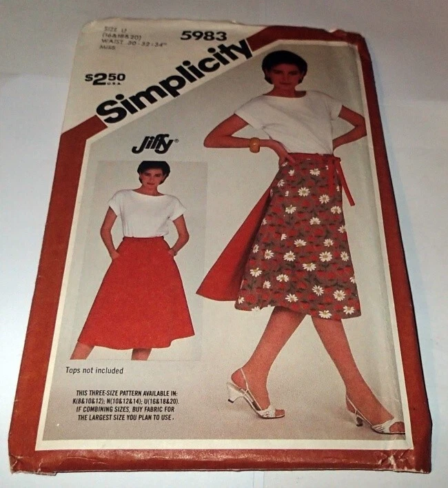 SIMPLICITY PATTERN 5983 ~ MISSES REVERSLBLE BACK WRAP SKIRT  SIZE 16 18 20 UNCUT - Image 1 of 1