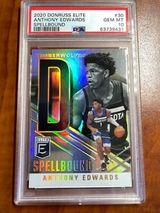 ANTHONY EDWARDS RC 2020-21 DONRUSS ELITE SPELLBOUND ROOKIE "D" #30 PSA 10 pop1 - Picture 1 of 3