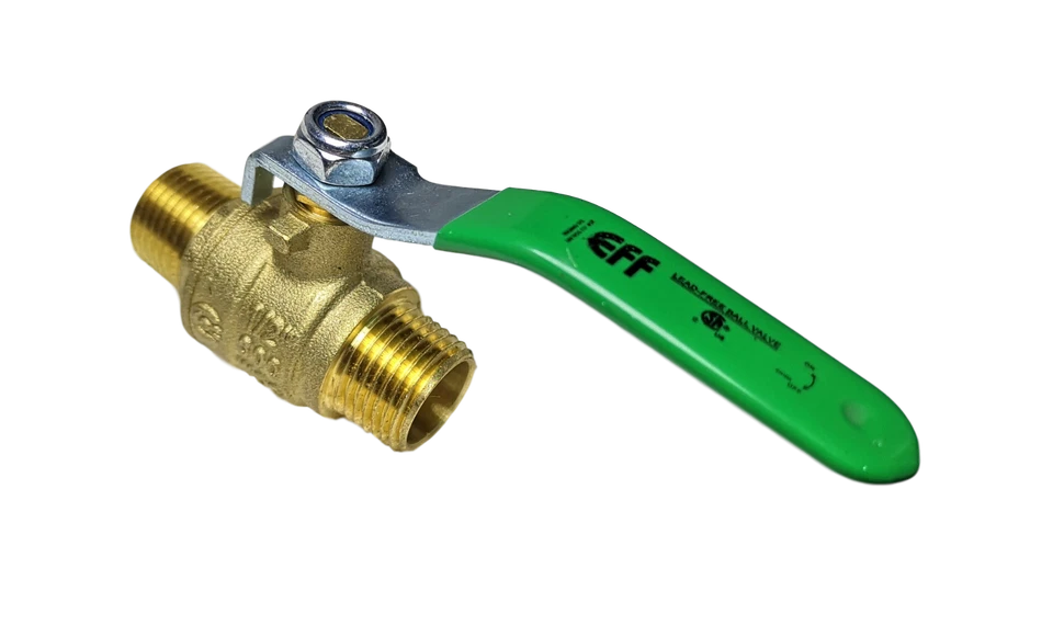 1 PC. 1/2" MALE BALL VALVE, LEAD FREE BRASS, FULL PORT, 600 WOG-WATER, OIL, GAS - Image 1 of 1