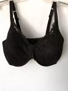 Playtex Bra Womens Black 42DD Underwire Molded Cup Floral 3 Hook Style 4513 - Picture 1 of 8