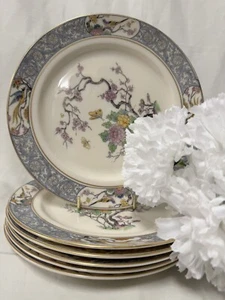(6) Lenox 'Ming' (Black Mark) 8.25 Inch SALAD PLATES - Picture 1 of 8